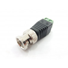 Conector BNC Positivo e Negativo Borne Macho - Camera CFTV Coaxial