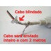 Cabo Dados USB 2.0 Importado Trançado Dreno Blindado 2 Metros USB Tipo A x Mini USB - Branco